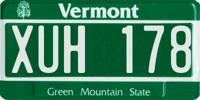 VT license plate XUH178