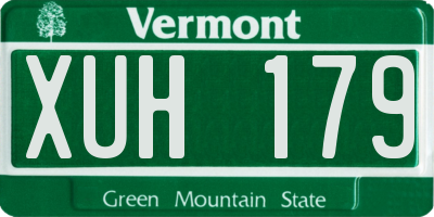 VT license plate XUH179