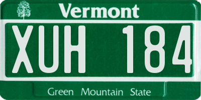 VT license plate XUH184
