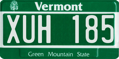VT license plate XUH185