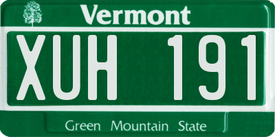 VT license plate XUH191