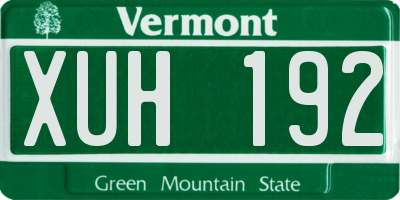 VT license plate XUH192