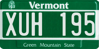VT license plate XUH195