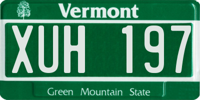 VT license plate XUH197