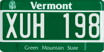 VT license plate XUH198