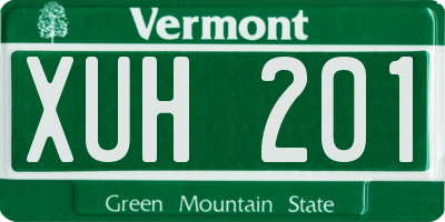 VT license plate XUH201