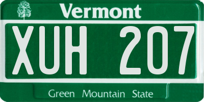 VT license plate XUH207