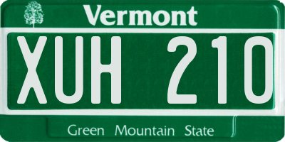 VT license plate XUH210