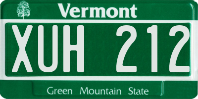 VT license plate XUH212
