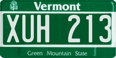 VT license plate XUH213