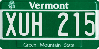 VT license plate XUH215