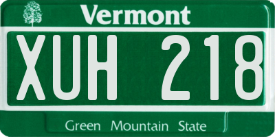 VT license plate XUH218