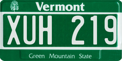 VT license plate XUH219