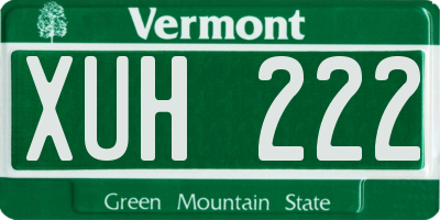 VT license plate XUH222