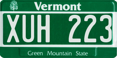 VT license plate XUH223
