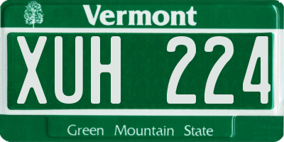 VT license plate XUH224