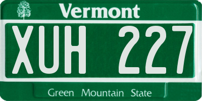 VT license plate XUH227
