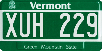 VT license plate XUH229