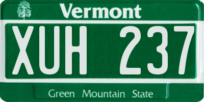 VT license plate XUH237