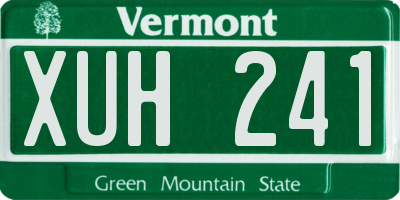 VT license plate XUH241