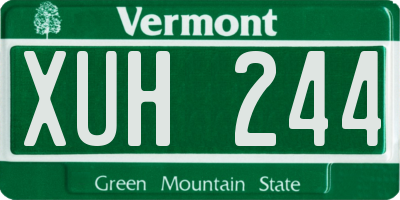 VT license plate XUH244