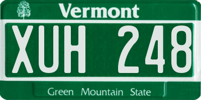 VT license plate XUH248