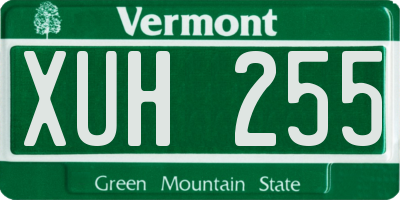 VT license plate XUH255