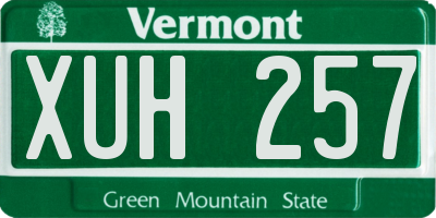VT license plate XUH257
