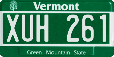 VT license plate XUH261