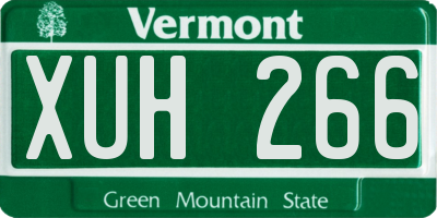 VT license plate XUH266