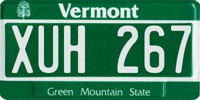 VT license plate XUH267