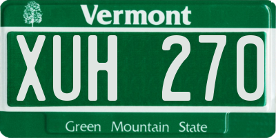 VT license plate XUH270