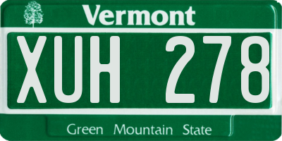 VT license plate XUH278