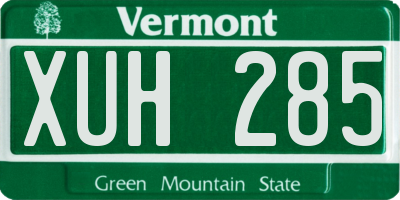 VT license plate XUH285