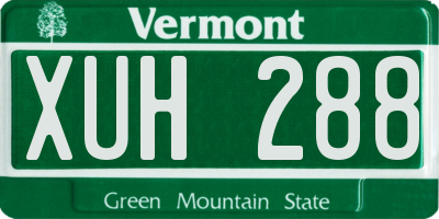 VT license plate XUH288