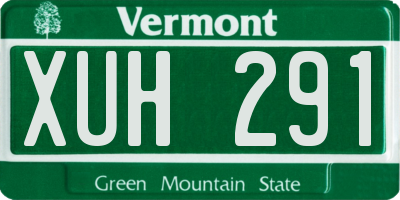VT license plate XUH291
