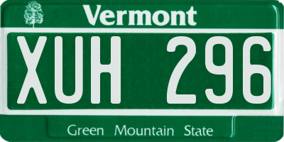 VT license plate XUH296
