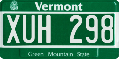 VT license plate XUH298
