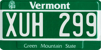 VT license plate XUH299