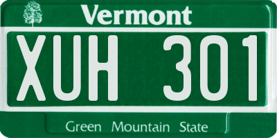 VT license plate XUH301