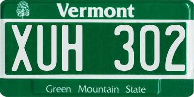 VT license plate XUH302