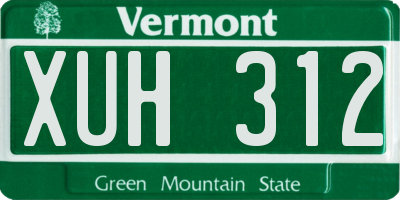 VT license plate XUH312