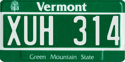 VT license plate XUH314