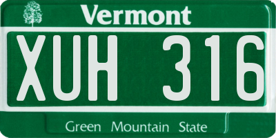 VT license plate XUH316