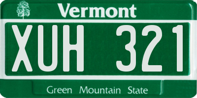 VT license plate XUH321
