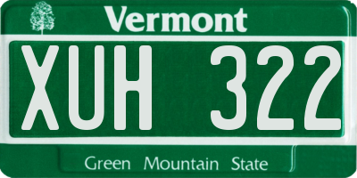 VT license plate XUH322