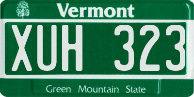VT license plate XUH323