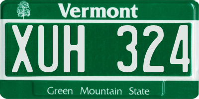 VT license plate XUH324