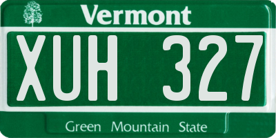VT license plate XUH327