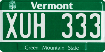 VT license plate XUH333